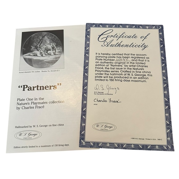 Bradford Exchange “Partners” Limited Edition Collector Plate - Picture 3 of 4